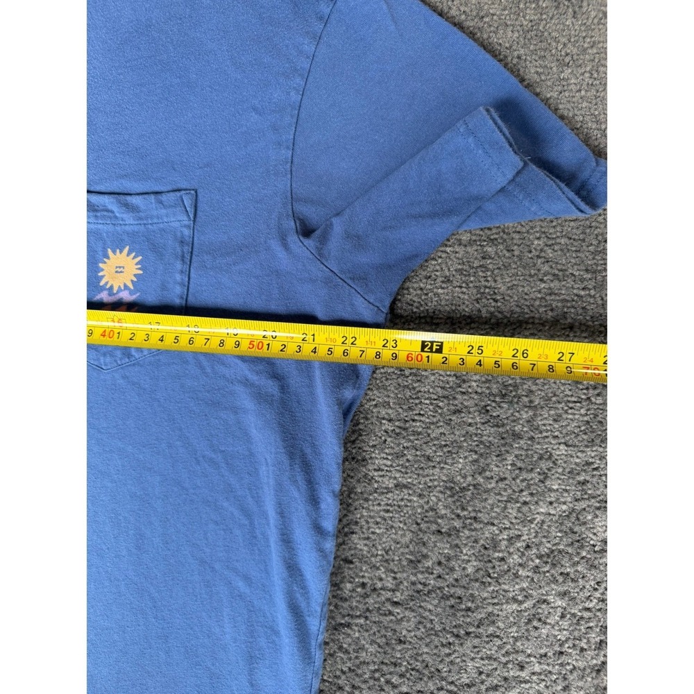 Billabong Mens XL Blue Pocket Graphic T-Shirt Premium Tee Surf Sun Wave 1973 - Picture 5 of 7